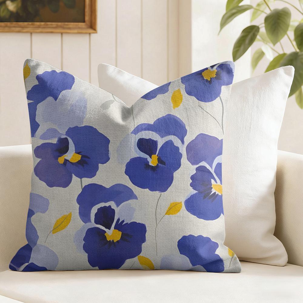 Flower Fashion Cushion Cover Summer Linen Pillow Case Organic Fabric Cushion Cover DoubleSided Print Sofa Home Decor