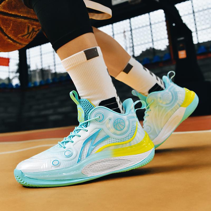 Basketballschuhe für Herren, atmungsaktiv, dämpfend, rutschfest, tragbar, Laufschuhe, Fitnesstraining, sportliche Basketball-Sneakers für Damen