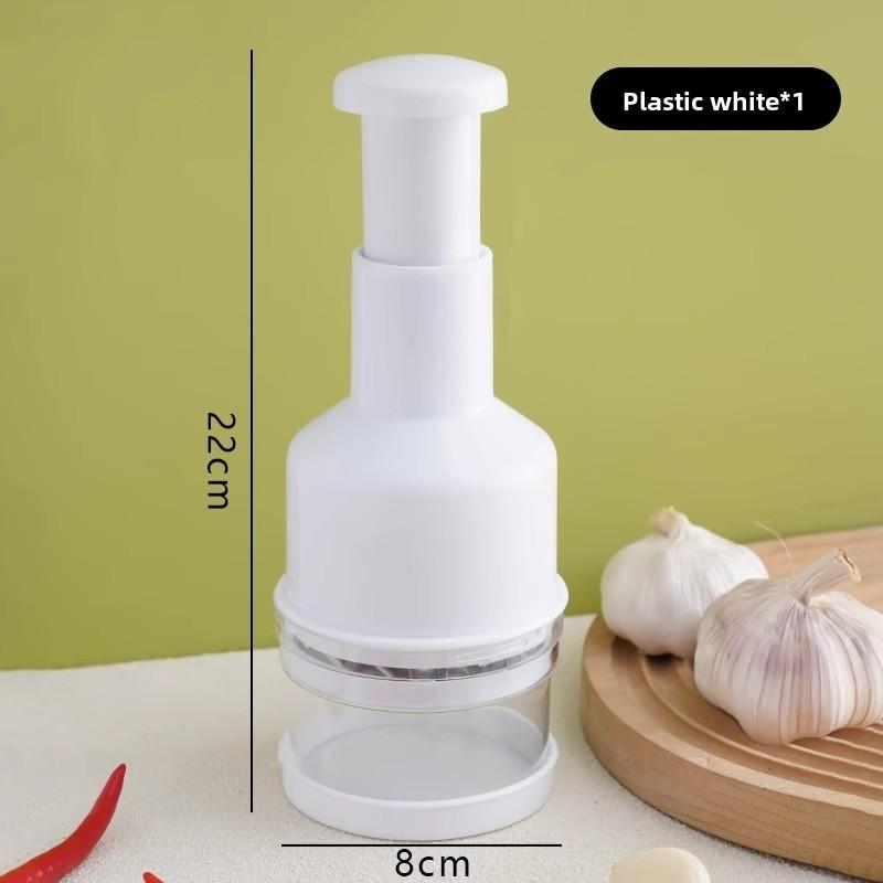 

Papai Knife Stainless Steel Manual Vegetable Cutter, Kitchen Hand-Operated Garlic Masher, Household Onion Ginger Garlic Chili Crusher White