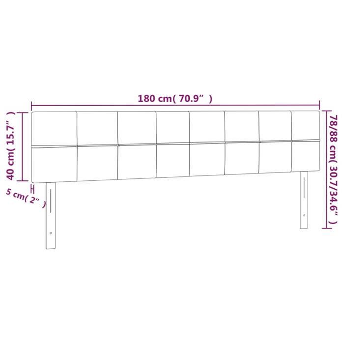 VidaXL Tête de Lit à LED Meuble de Chambre à Coucher Accessoire de Lit Double Tête de Cadre de Lit Intérieur Taupe 3121630