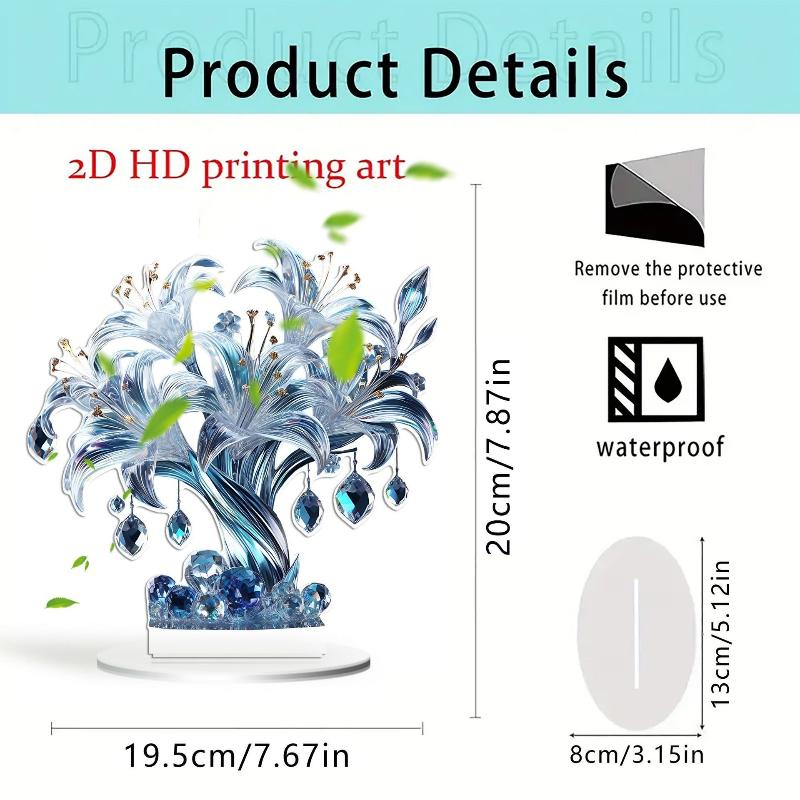 

Акриловая 2D Плоская Хрустальная Лилия Роза Цветок Настольное Украшение Подходит Для Кафе Комнаты Витрины Гостиной Офиса Декор Подарок A1