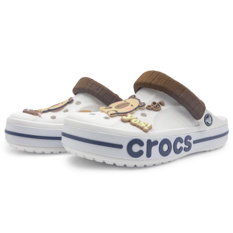 Crocs Bayaband EVA GREAT WALK Xiongtu Capybara vibe style theme hole shoes for men and women white