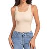 Women's Comfortable High-Stretch U-Neck Shaping Tank Top With Built-in Pads