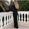 Elegant Ruched Maxi Dress for Women Fashion Sexy Long Sleeve Autumn O-neck Evening Party Dresses