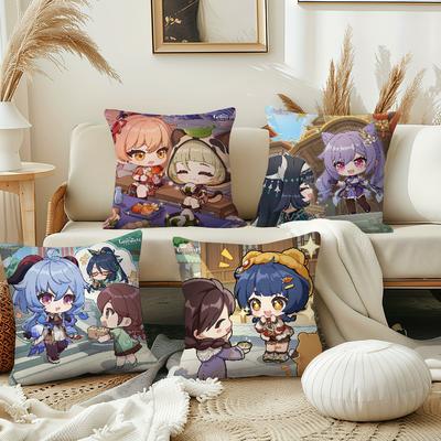 Game Genshin Impact Funny Cushion Cover Pillow Cover Decoration Room Home Sofa Living Office Car Nordic Simplicity
