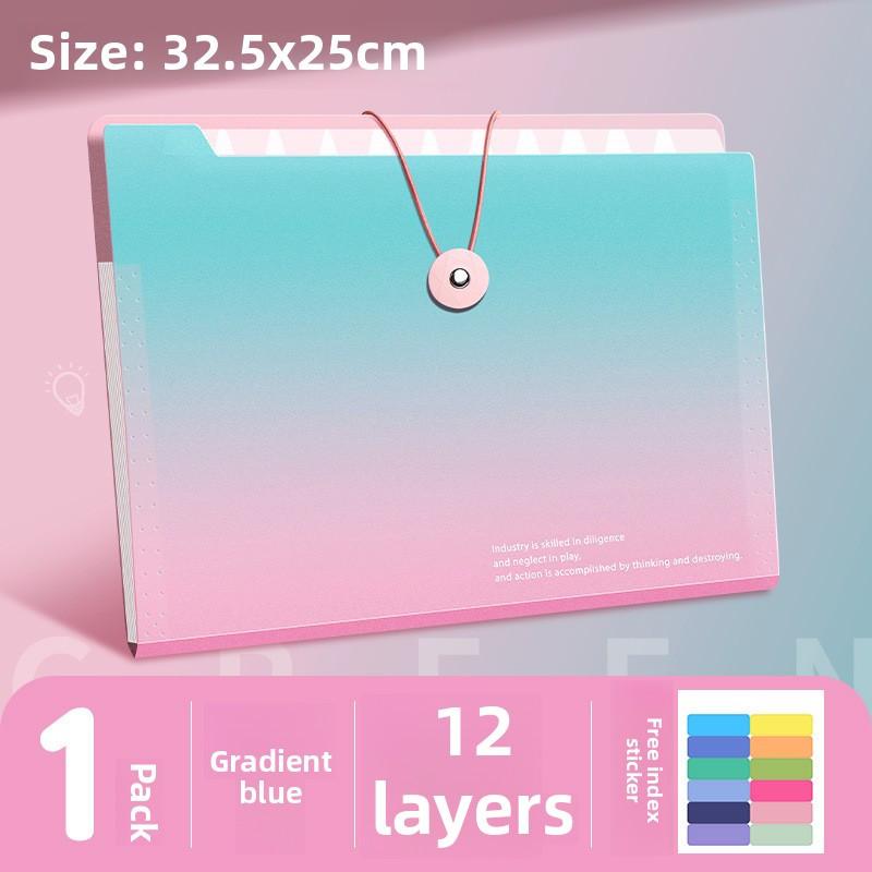 [16-Pocket Accordion Folder] Durable 16-Pocket A4 Expanding Accordion Folder | Multi-Layer Document Organizer with Colorful Index Dividers