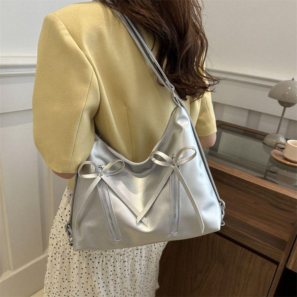 Korean Bows Armpit Bag Stylish Women's Handbags Fashion Bow Tote Bag  Commuting Bag