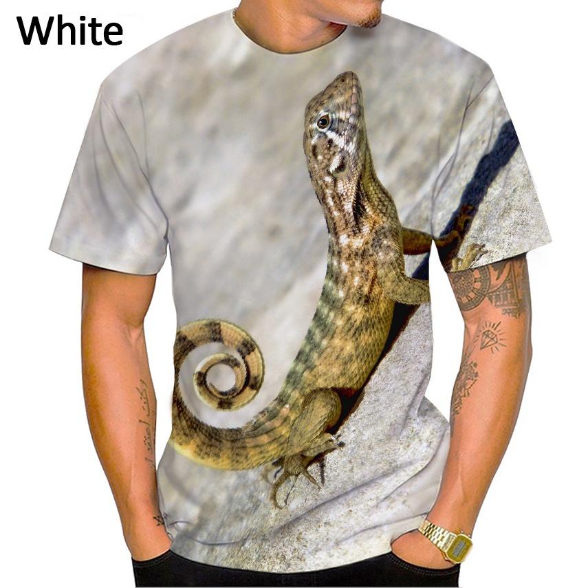 Summer Hot Sale 3D T-shirt Fashion Animal Lizard Print T Shirt Personalized Harajuku Style Street Breathable Short Sleeve Top