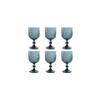 Verres à eau à pied - Home ESPRIT - Lot de 6 - Bleu Cristal - 8,8 x 8,8 x 16,3 cm - Multicolore - Taille unique