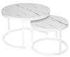 Set of Two Tables White Galen White Marble