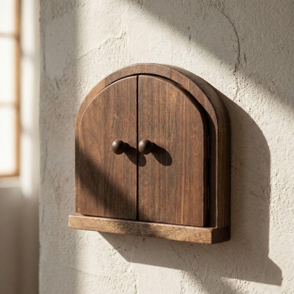 Rustic Style Solid Wood Switch Cover Self Adhesive Outlet Cover Switch Protector  Living Room
