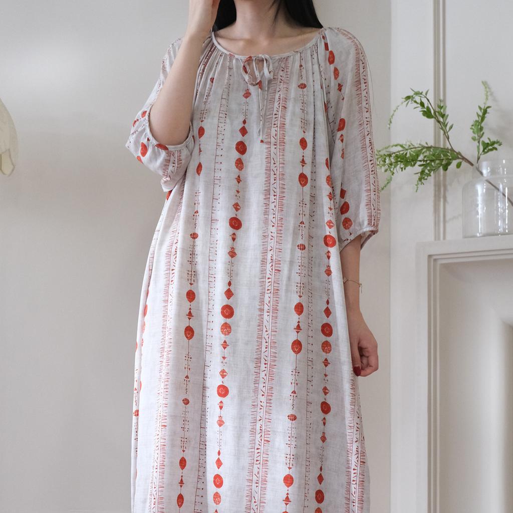 1011 new cotton and silk nightdress women's summer short-sleeved pajamas cartoon pony element long loose cotton silk skirt can be worn outside