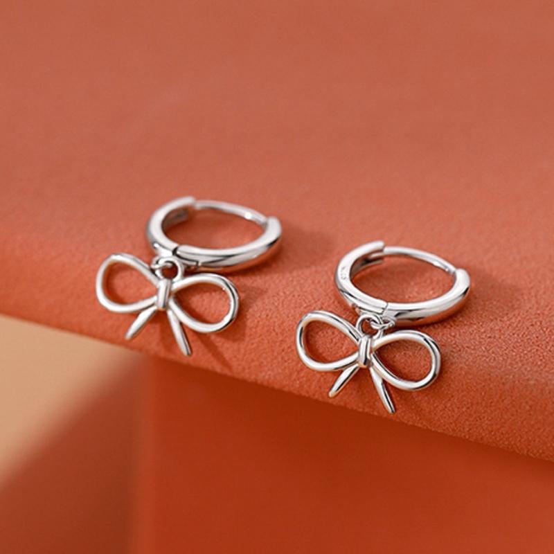 Minimalist Fashion Bowknot Hoop Earrings for Women Cute Sweet New Fashion Girls Earring Jewelry Gifts