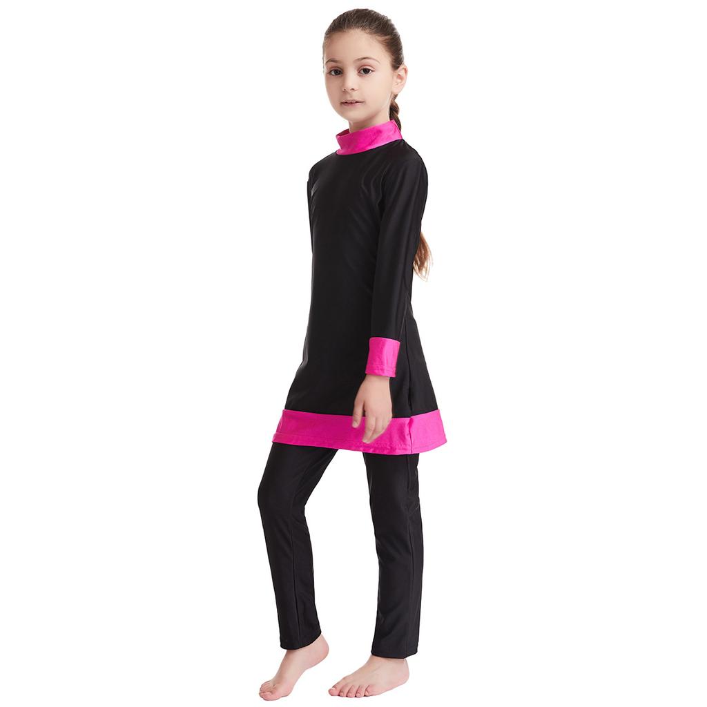Swimsuit Girls 3pcs Long Sleeve Kids Swimwear Muslim Islamic Swimming Suit Sets