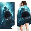 Awesome Great Shark Beach Towel Patterned Sunscreen And Windproof Suitable For Swimming Pool Camping Travel Blanket