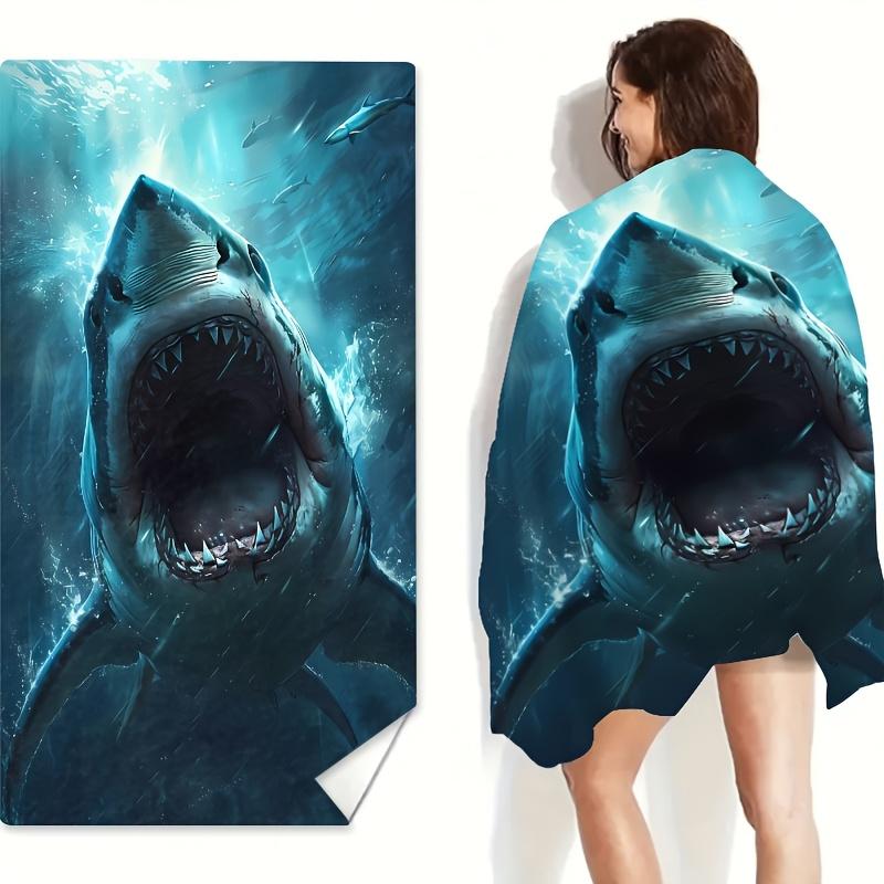 

1pc Shark Pattern Beach Towel, Suitable for Seaside, Swimming Pool, Bathroom, Camping Travel, Yoga Fitness Multi-Purpose Beach W40*H60(CM)
