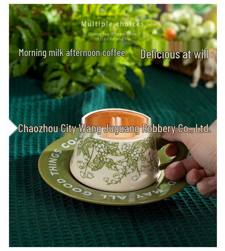 Retro Style Gift Box Set: High-End Ceramic Coffee and Tea Cup with Saucer