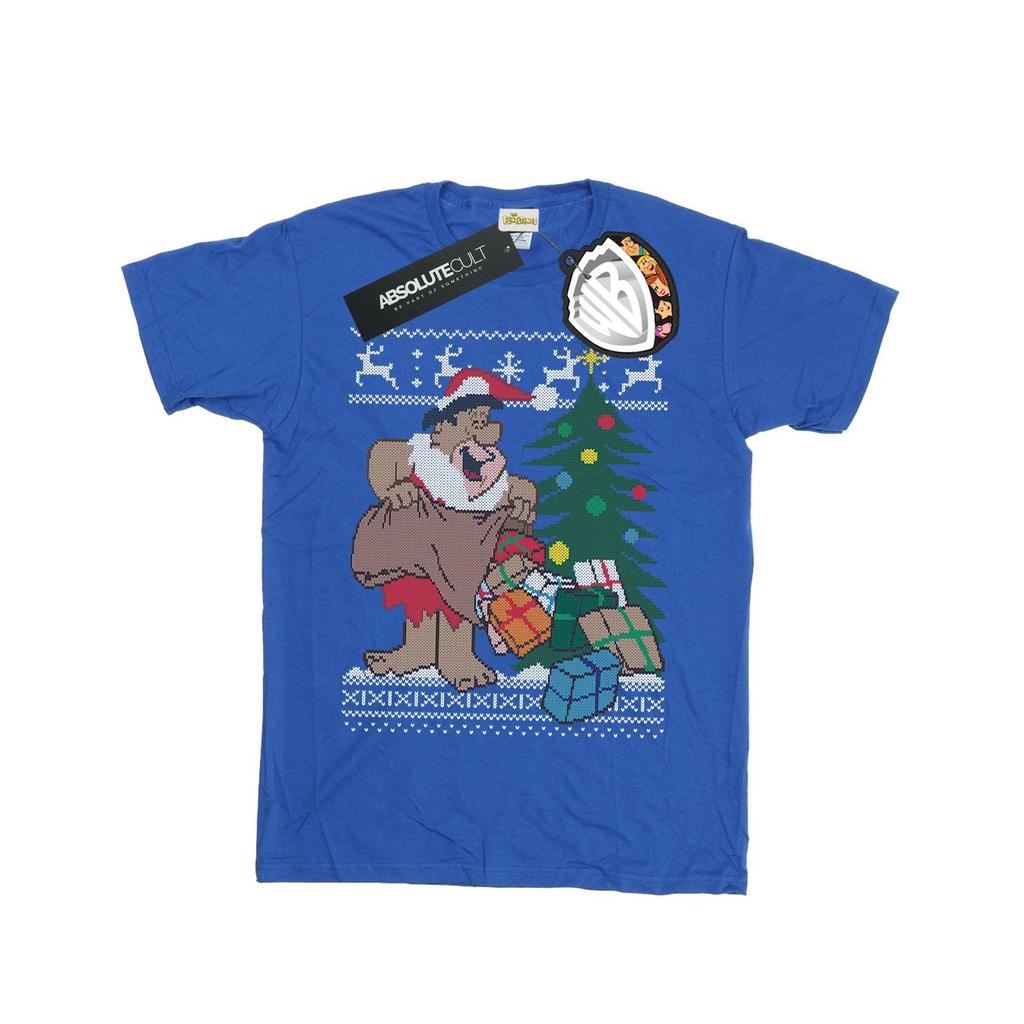 The Flintstones Mens Christmas Fair Isle T-Shirt