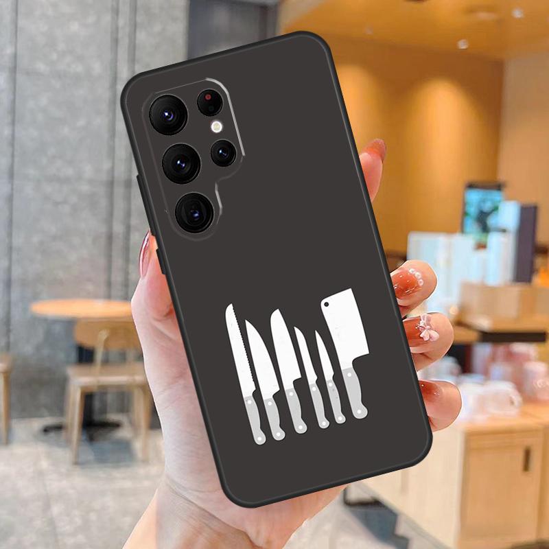 Cooking Chef Knives Phone Case For Samsung Galaxy S25 S24 S22 S21 S20 S23 Ultra S9 S10 Plus S25 FE Back Cover