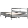 Bed Frame Gray Sonoma 120x200 cm Particleboard and Metal