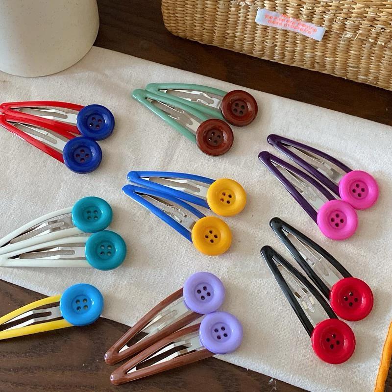 1Pcs Y2K Candy Style XL Button Side Hair Clip Harajuku Fashion INS Hair Accessory for Teen Girls School Gift