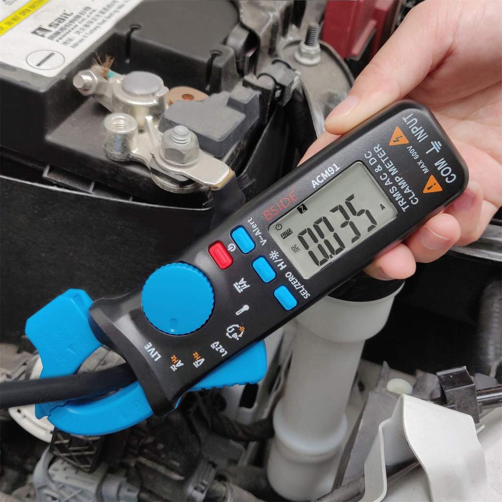 BSIDE DC Current Clamp Ammeter 1mA Resolution Multimeter True RMS Auto-Ranging 6000 Count Tester Voltage Amplifier Ohm Capacitance Frequency Diode Con