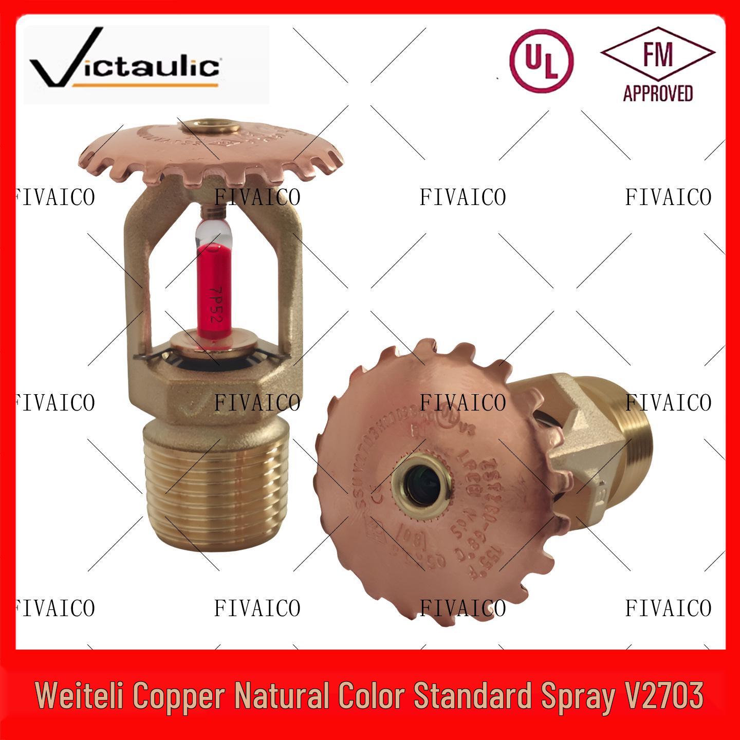

Weitery Copper 68℃ K80 Vertical Sprinkler Head V2703 FM/UL Certified