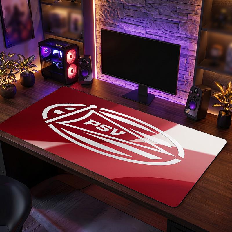 PSV Eindhoven FC Theme Pattern Mouse Pad, Soccer Logo Design XXL Gaming Desk Mat Non-Slip Computer Mouse Pad