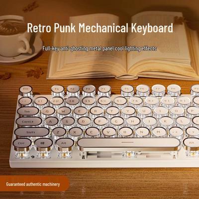 Retro Punk Kabelloses Bluetooth Tastatur, Maus & Headset Set für Mädchen - Büro & Gaming