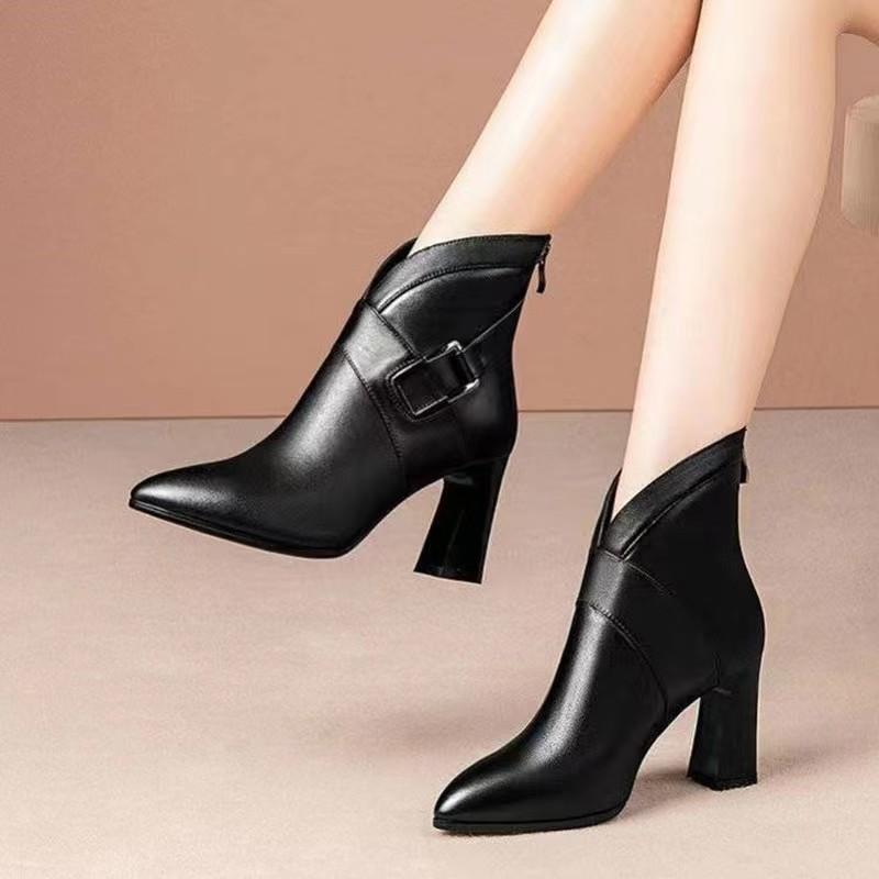 2025 New Winter Women Fashion Sexy Ankle Boots Warm Party Gladiator Zipper Motorcycle Boots PU Leather Pumps Designer Goth Shoes