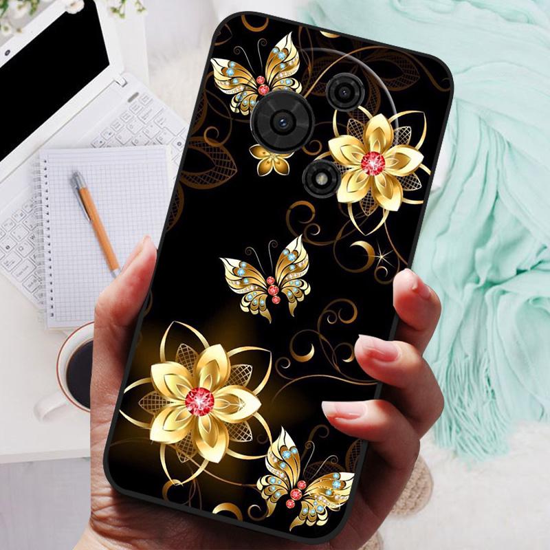 For TCL 605 Case Flower Geometric Painted Bumper Coque Soft Silicone Cover Fundas For TCL 60 SE 4G Cases 60SE TCL605 Shells