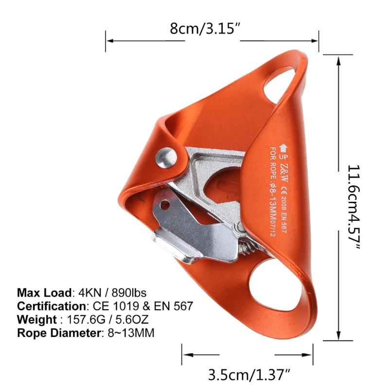 Rock Climbing Chest Ascender Abdominal Risers Rope Clamp Climbing Gear Durable