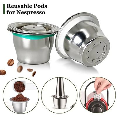 Wiederverwendbare Kapseln für Nespresso Wiederverwendbare Edelstahl-Kapsel Crema Für Espresso Kaffee-Filter Wiederverwendbare Kapseln Kaffeezubehör