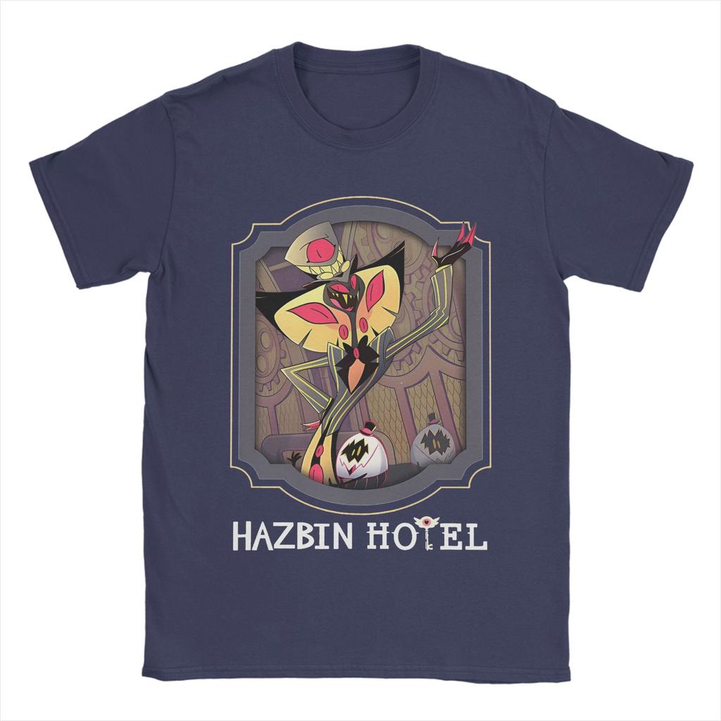 Men Hazbins Hotels Sir Pentious Card T Shirt 100% Cotton Tops Leisure Short Sleeve O Neck Tee Shirt 6XL T-Shirts