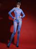 Chest Seam High Elastic Unitard Women'S Sexy Oil Shiny Glossy Sheer Transparent Bodysuit Open Crotch Jumpsuit Nightwear Shaper