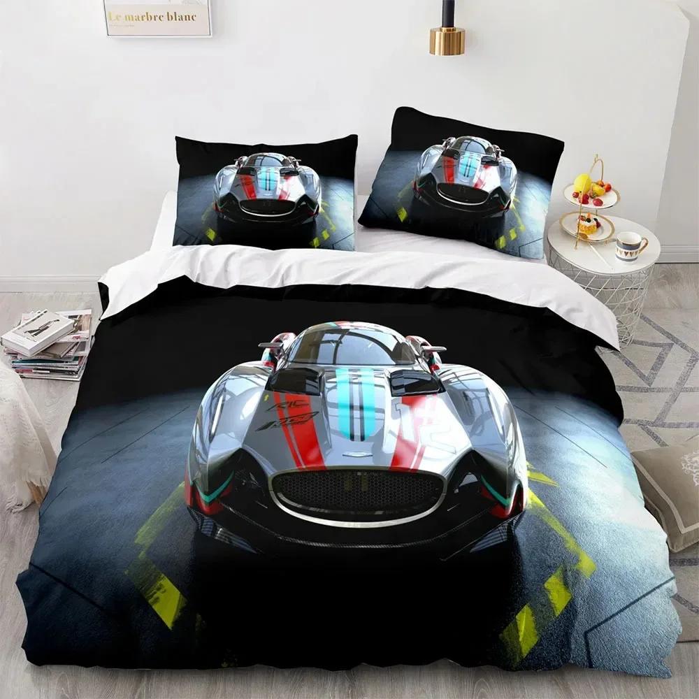 

Sports Car King Queen Duvet Cover Cool Colorful Supercar Pattern Bedding Setfor Men Adult Race Car 3Pcs Polyester Quilt Cover 70x133cm 2pcs