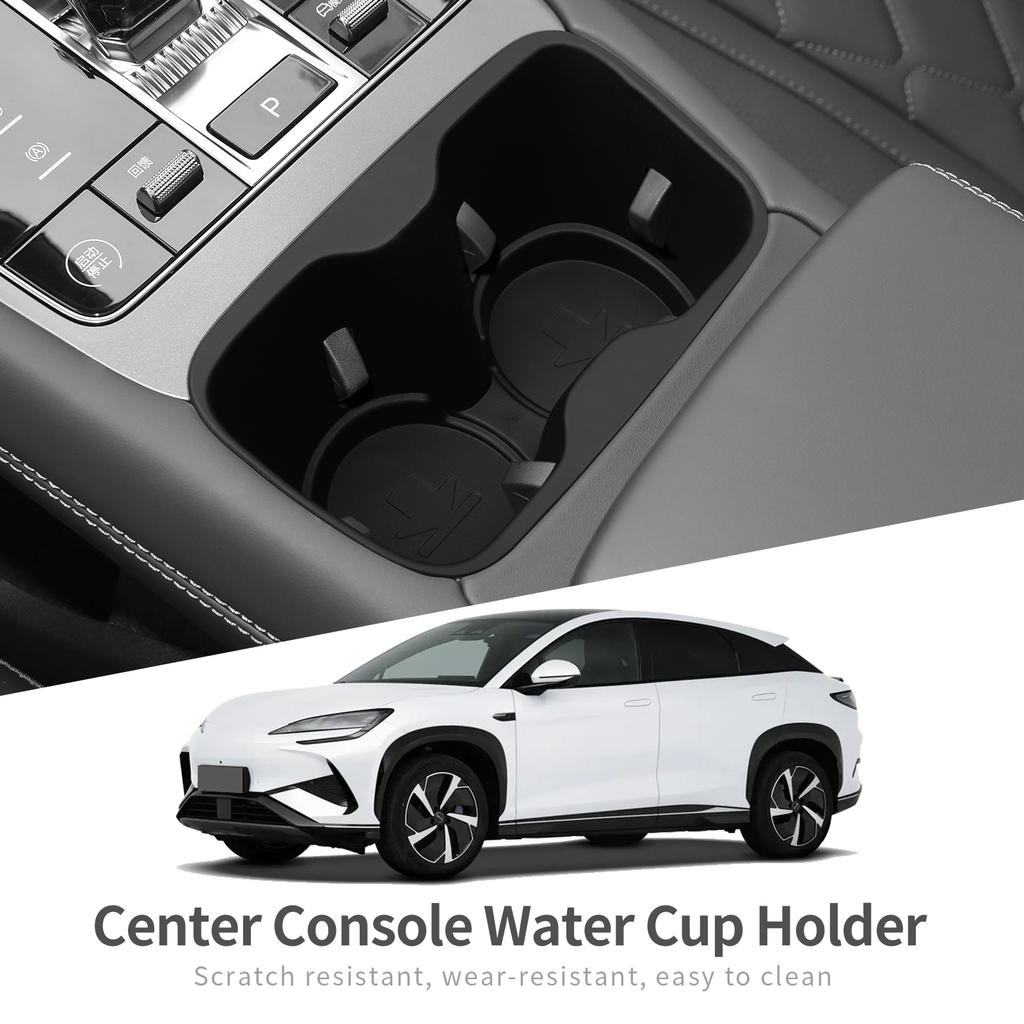 LUCKEASY for BYD Sealion 7 EV 2024 2025 Cup Holder Storage Tray Shock-Absorbing Central Armrest Cup Box TPE Tidying