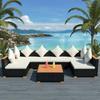 VidaXL Garden Furniture 7 Pcs with Cushions Wicker Resin Black Patio Furniture 42751