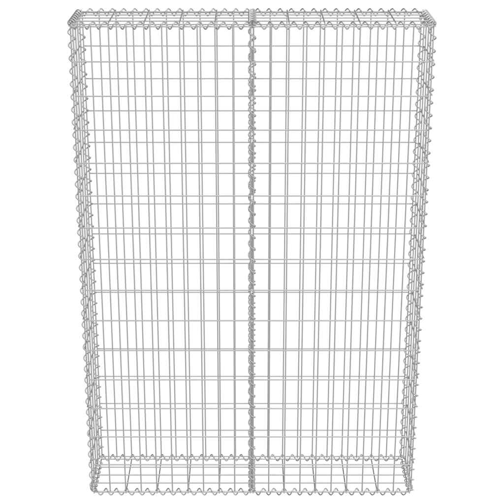 vidaXL Gabionenwand mit Abdeckung Verzinkter Stahl 100×20×150 cm