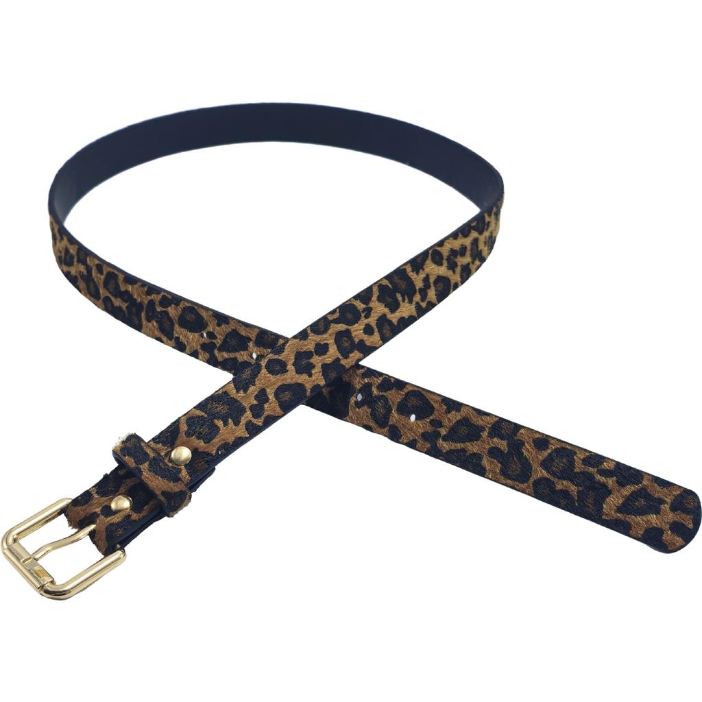 Retro thin belt women's versatile needle buckle small belt decoration simple summer leopard print belt spot needle belt