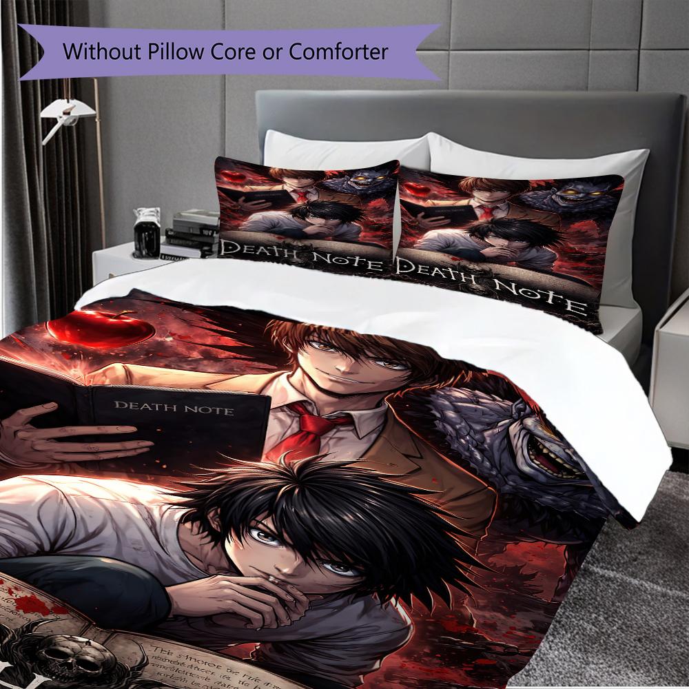 Death Note Chess Showdown Threepiece Set 1 Duvet Cover 2 Pillowcase Without Core Without Core Bedding Set Christmas Birthday Gift
