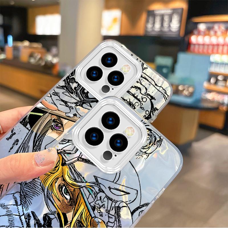 Gyro Zeppeli JoJo Steel Ball Run Gradient For iPhone 16 Pro Max Case 15 14 13 12 11 8 7 Pro Max Plus XS XR Hard Shockproof Cover