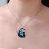 Van Gogh The Starry Night Necklace Star Moon and Black Cat Necklace Asymmetric Night Sky Necklaces For Women Birthday Jewelry