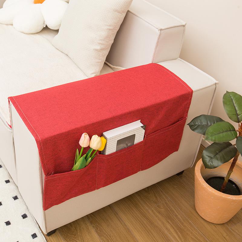 Ins Sofa Handrail Cover Cloth Modern Style Imitation Linen Dust Towel Cover Pad Universal For Summer Non -Slip Towel Cover Cloth