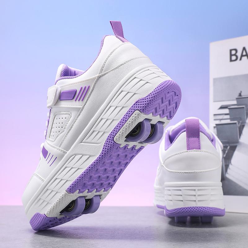 Kinder Vierrad Rollschuhschuhe Sneaker Vierrad Rollschuhschuhe Jungenschuhe Doppelrad Rollschuhschuhe für Mädchen