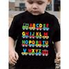 European Size Summer Boys Short Sleeved Round Neck T Shirt Colorful Letter Patterns