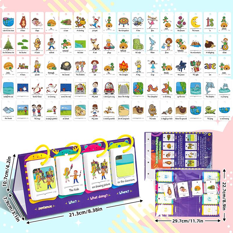 New Special Education Speech Therapy Sentence-Making Exercises Flip Chart Sentence Educational Learning Tool Vocabulary Building разноцветный