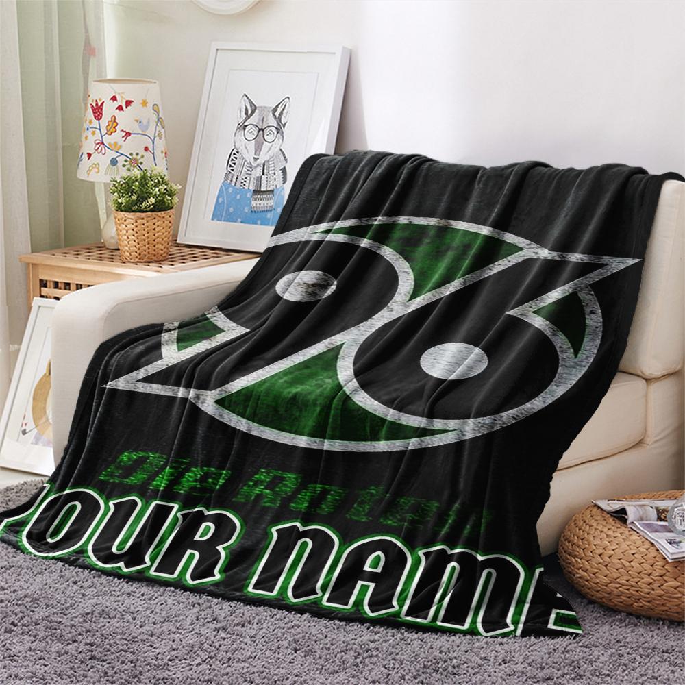 1PC Custom Name Hannover 96 Patterned Flannel Blanket Suitable For All Seasons for Home Decor Warmth and Comfort Gifts Holiday Present