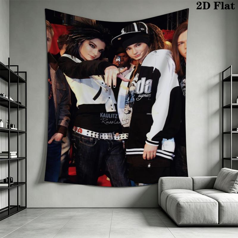 Bill Kaulitz E Tom Kaulitz Wall Tapestry Aesthetic Wall Hanging Printed Fabric Blanket Decorative Tapestries for Bedroom Living Room Home Decor