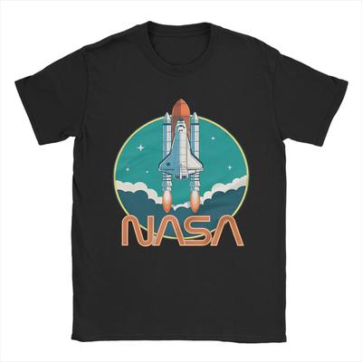 Retro Cool Nasa Power Rocket T Shirt For Men Women Crewneck Short Sleeve Tops  Cotton Summer TopsTops